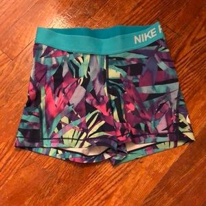 Nike Pro Spandex Shorts Blue Purple Small